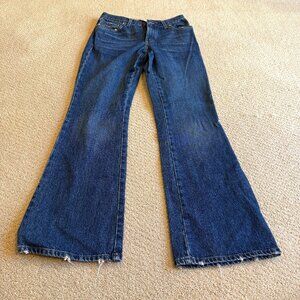 Mavi Jean Y2K 136 Molly Flare Low Rise Zip Fly Rigid Boho Medium Wash Size 29